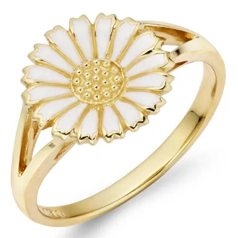 10 mm margeritt ring i forgylt sølv - Marie