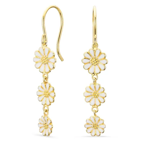 margeritt øredobber i forgylt sølv