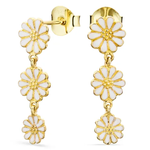 margeritt øredobber i forgylt sølv