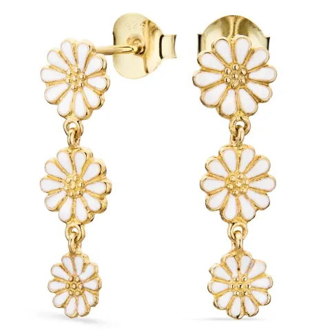 margeritt øredobber i forgylt sølv - Maggie