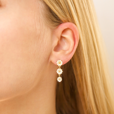 margeritt øredobber i forgylt sølv - Maggie