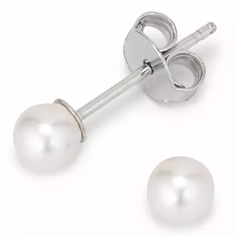 4-4,5 mm aaa-graded hvite perleørepynt i sølv