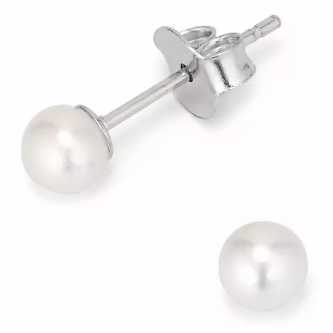 5-5,5 mm aa-graded hvite perleørepynt i sølv