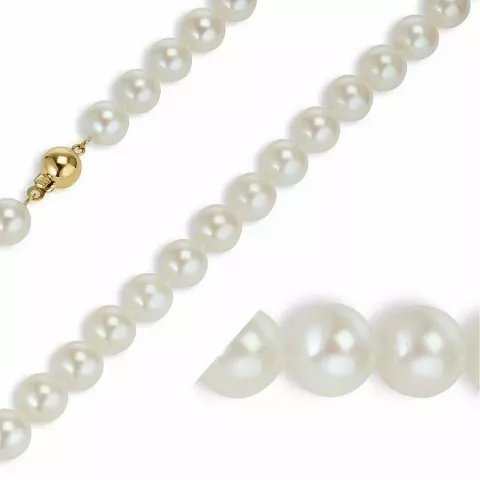 45 cm hvit a-graded perlekjede med japenske akoya perler.