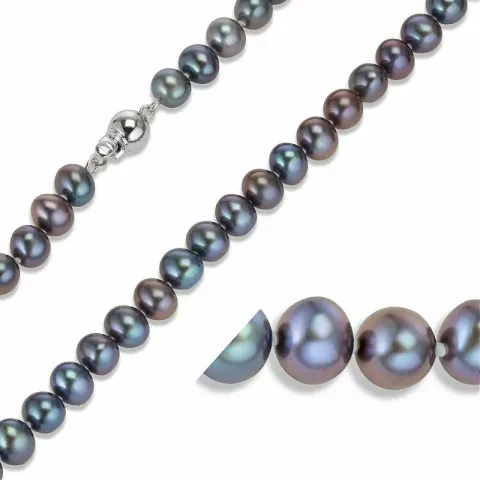 45 cm a-graded ellipseformet perlehalskjede med ferskvannsperle.