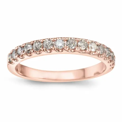 champagne diamant alliansering i 14 karat rødt gull 0,50 ct