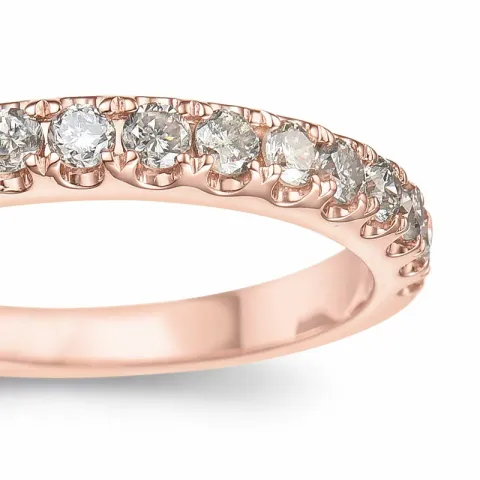 champagne diamant alliansering i 14 karat rødt gull 0,50 ct