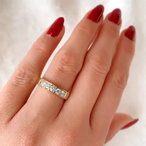 diamant alliansering i 14 karat gull 0,50 ct