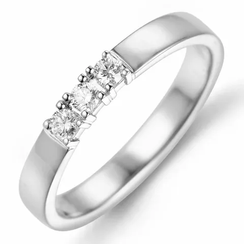 smal alliansering i 14 karat hvitt gull 3 x 0,05 ct