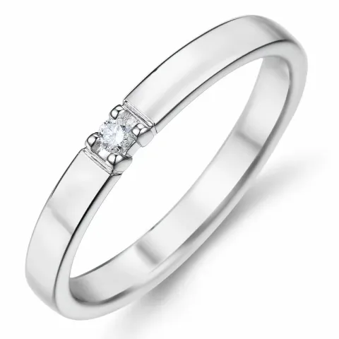 smal alliansering i 14 karat hvitt gull 1 x 0,03 ct