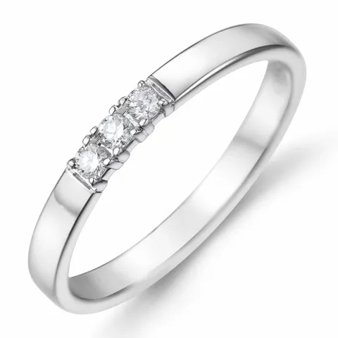 smal alliansering i 14 karat hvitt gull 3 x 0.03 ct