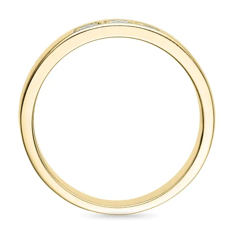 diamant alliansering i 14 karat gull 3 x 0,05 ct