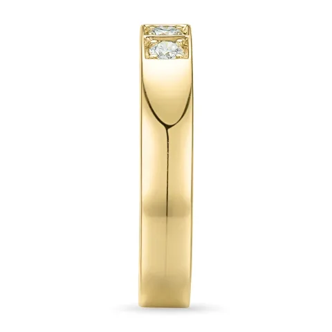 diamant alliansering i 14 karat gull 3 x 0,05 ct