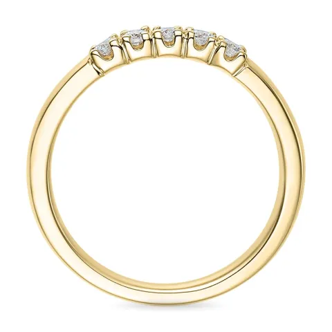 Diamant alliansering i 14 karat gull 0,21 ct