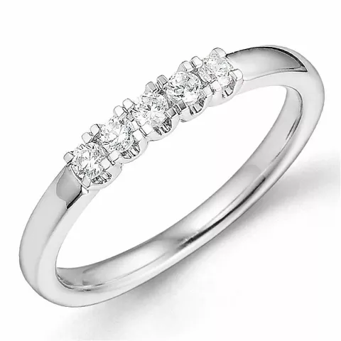 diamant alliansering i 14 karat hvitt gull 0,21 ct