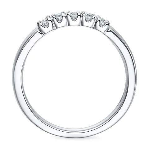 diamant alliansering i 14 karat hvitt gull 0,21 ct