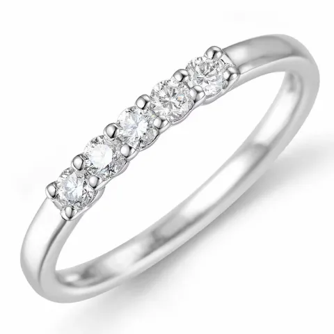 Diamant alliansering i 14 karat hvitt gull 0,33 ct