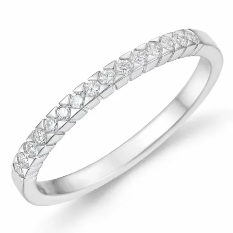 diamant alliansering i 14 karat hvitt gull 0,15 ct