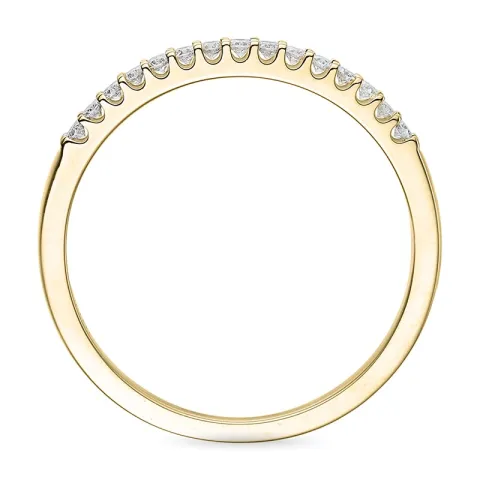 Smal diamant alliansering i 14 karat gull 0,15 ct