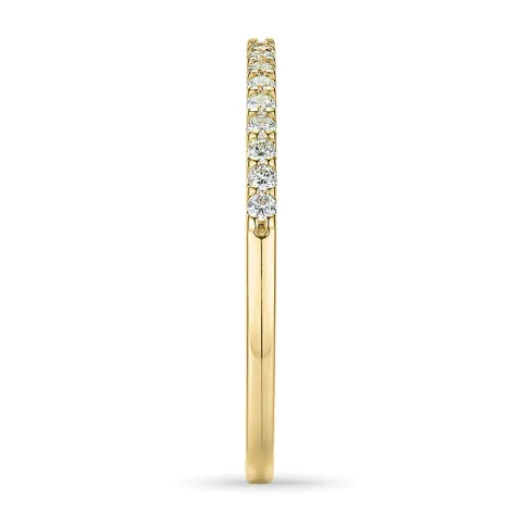 Smal diamant alliansering i 14 karat gull 0,15 ct