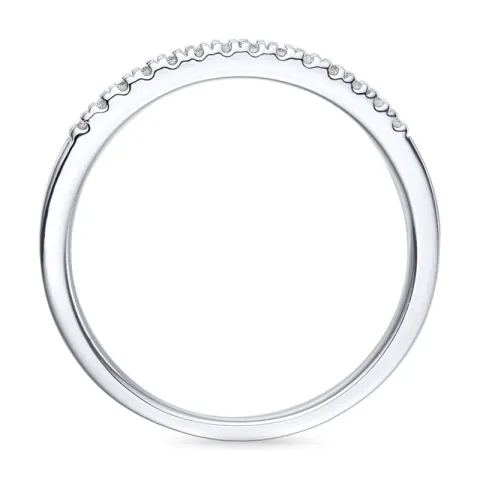 Diamant alliansering i 14 karat hvitt gull 0,15 ct