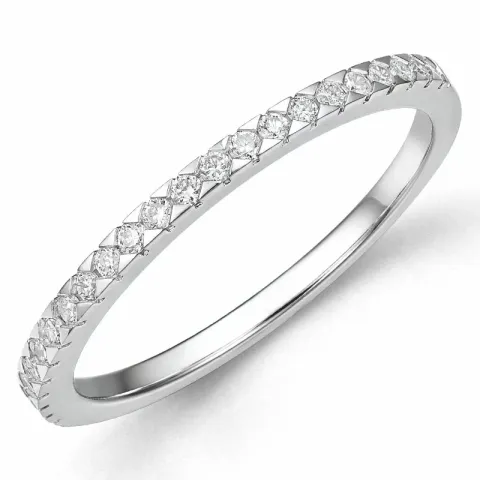 diamant alliansering i 14 karat hvitt gull 0,20 ct