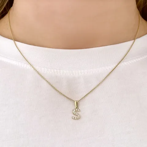 bokstav s anheng i 8 karat