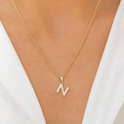 bokstav n anheng i 8 karat