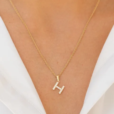 bokstav h anheng i 8 karat