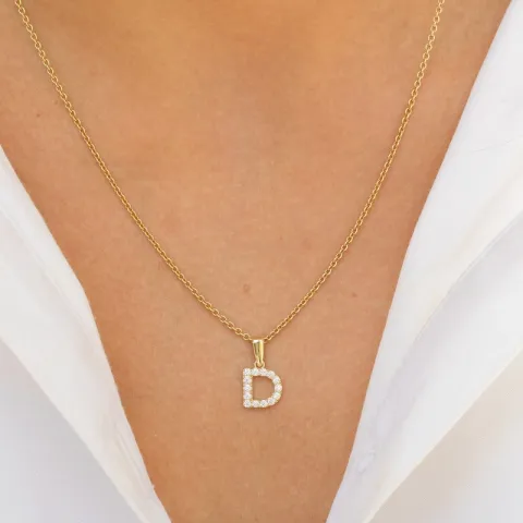 bokstav d anheng i 8 karat