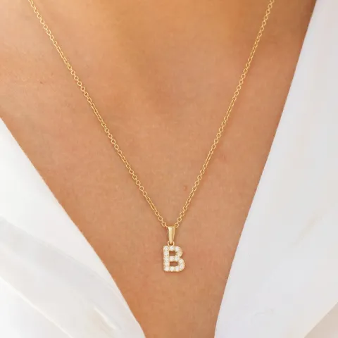 bokstav b anheng i 8 karat
