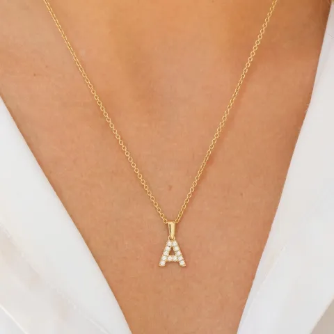 bokstav a anheng i 8 karat