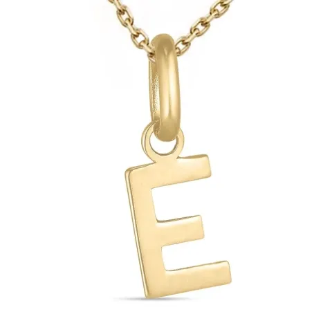 bokstav e halskjede i forgylt sølv med anheng i 8 karat - My Letter