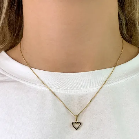 hjerte zirkon anheng i 8 karat