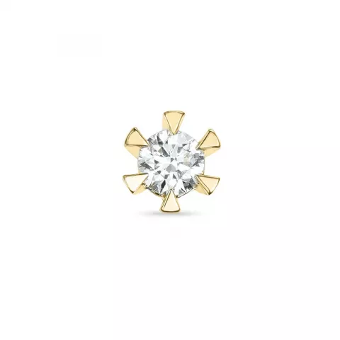 1 x 0,16 ct diamant solitaireørepynt i 14 karat gull med diamant 