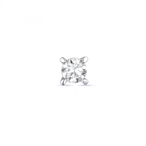1 x 0,11 ct diamant solitaireørepynt i 14 karat hvitt gull med diamant 