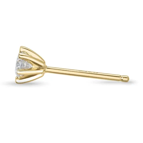 1 x 0,15 ct diamant solitaireørepynt i 14 karat gull med diamant 