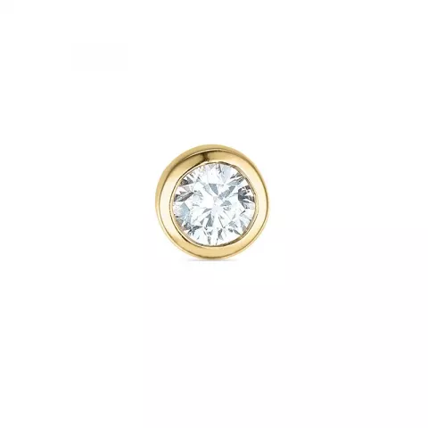 1 x 0,06 ct diamant solitaireørepynt i 14 karat gull med diamant 