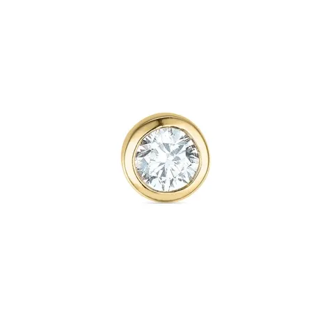 1 x 0,06 ct diamant solitaireørepynt i 14 karat gull med diamant