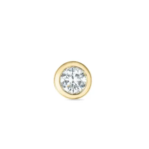 1 x 0,08 ct diamant solitaireørepynt i 14 karat gull med diamant