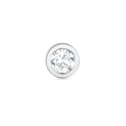 1 x 0,11 ct diamant solitaireørepynt i 14 karat hvitt gull med diamant 