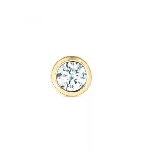 1 x 0,13 ct diamant solitaireørepynt i 14 karat gull med diamant 