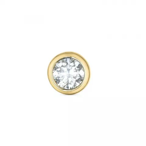1 x 0,14 ct diamant solitaireørepynt i 14 karat gull med diamant 