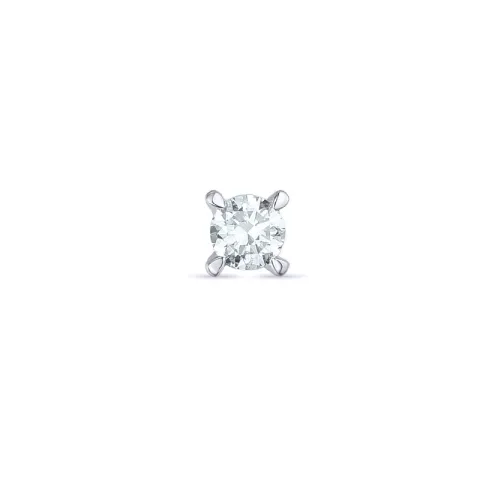 1 x 0,06 ct diamant solitaireørepynt i 14 karat hvitt gull med diamant 