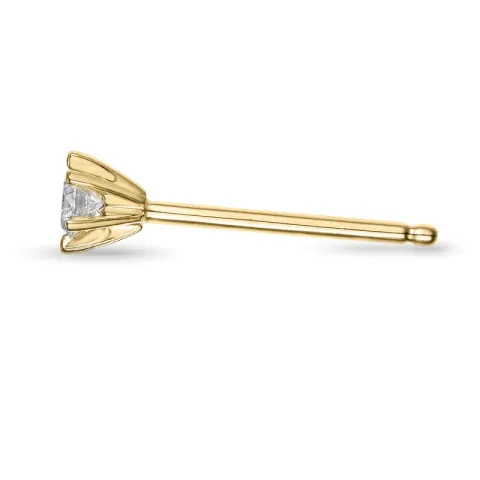 1 x 0,06 ct diamant solitaireørepynt i 14 karat gull med diamant 