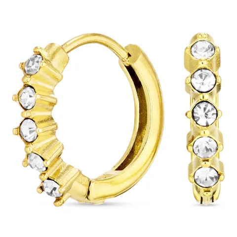 14 mm vanntette zirkon creol i forgylt stål - OCEANA