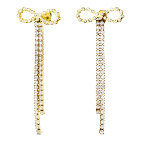 vanntette sløyfe zirkon kjedeøreringer i forgylt stål - OCEANA