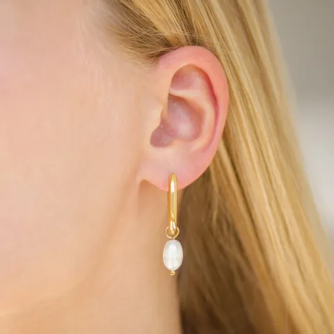 vanntette perle creol i forgylt stål - OCEANA