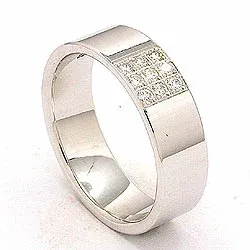 diamant giftering i 14 karat hvitt gull 0,149 ct