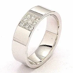 diamant giftering i 14 karat hvitt gull 0,149 ct